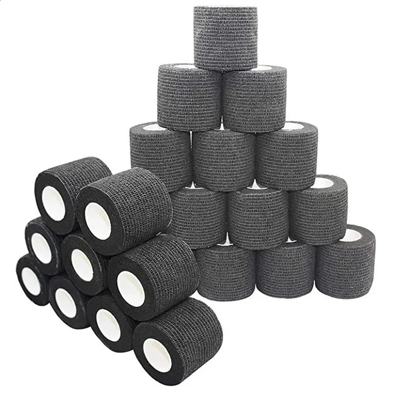 12-48 Rolls Self Adhesive Tattoo Bandage Athletic Sports Nonwoven Waterproof Disposable Pet Vet Wrap Elastic First Aid Tape 250326