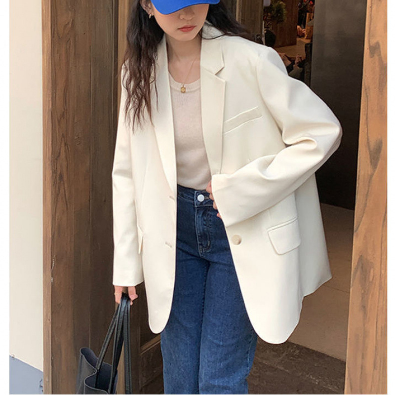 L3272Charming Vintage-Style Student Suit Top Perfect Layering Piece for Spring and Autumn Seasons
