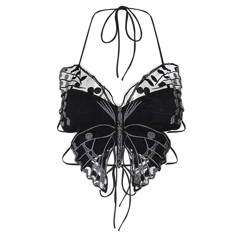 Womens Tanks Camis Gothic Lace Mesh Crop Tops Black Sexy Spaghetti Strap Corset Tops Goth Punk Grunge Fairy Core Halloween Y2K Aesthetic Clothes