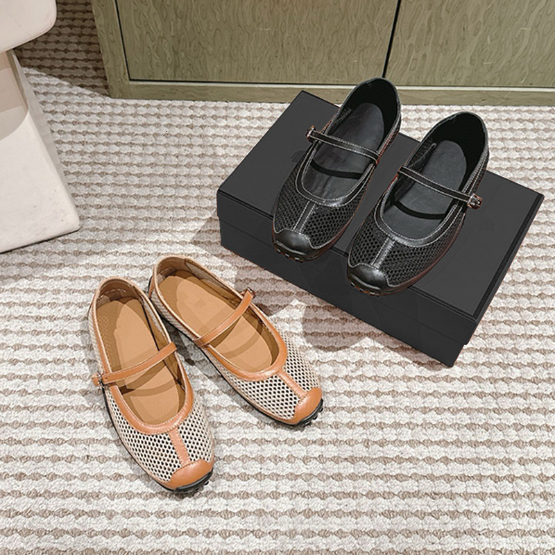 Leather Kichu Ballet Flats Crochet Knit Kiga Sneakers Designer Mesh Casual Shoes Medor Studs Breathable Sandals With Box 787