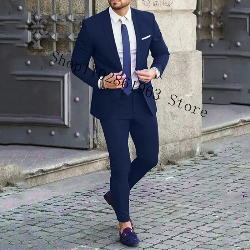 Burgundy Suits Men Blazer Slim Fit 2 Pieces Tuxedos Casual Groomsmen Wedding Suits Groom Tuexdos Jacket Pants Trajes De Hombre 250327
