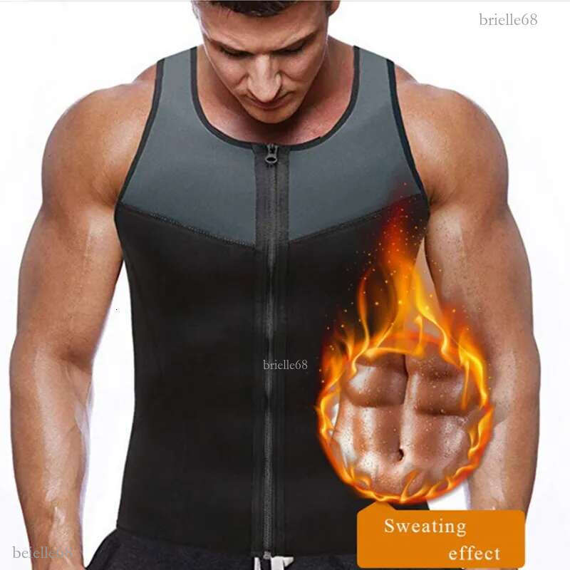 Men's Body Shapers Shaper Wear Vest Neoprene Sweating Abdomen Zipper Splicing Fitness V neck Sauna Suit Corset Top Shirt Bodysuit Slimming 220830