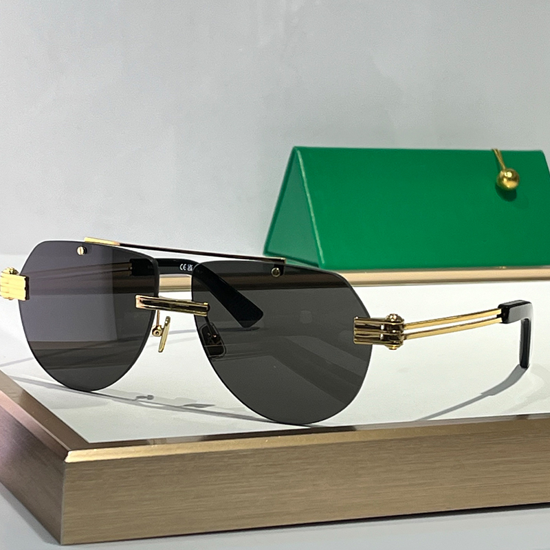Designer Pilot Sunglasses Mens And Womens Frameless Metal Eyewear 1342 Luxury Sunglasses Outdoor Goggles UV400 Protection Glasses With Box