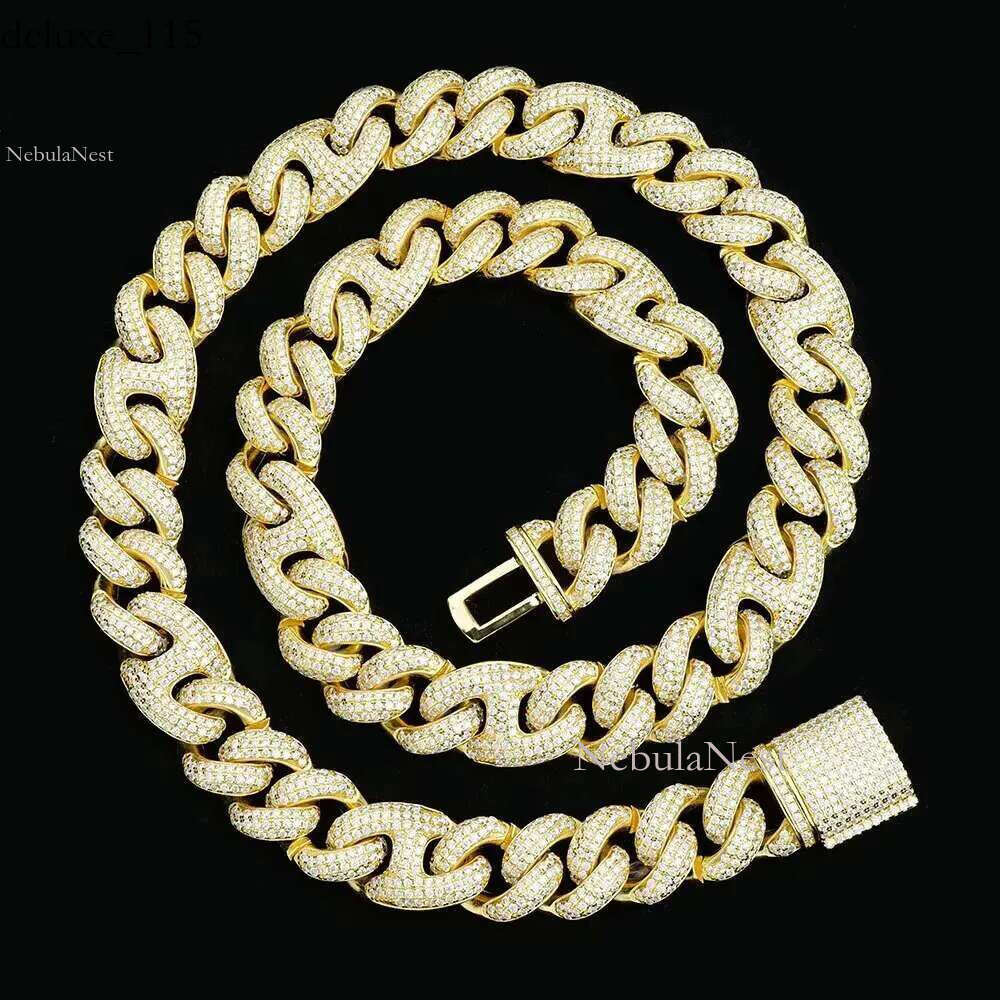 sterstersier vs Certified 18mm Cuban k Mossani dia Chain Miami Mossani Jewelry Hip Hop unisex Necklace