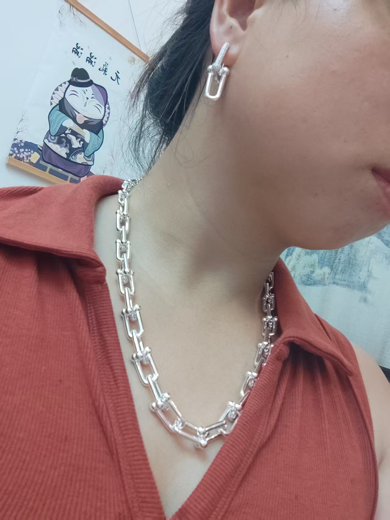 classic sliver gold 925 silver plated chain clovers necklace bracelet Gradual change designer hard jewelry bracelets ring for women men girl wife couple fashion