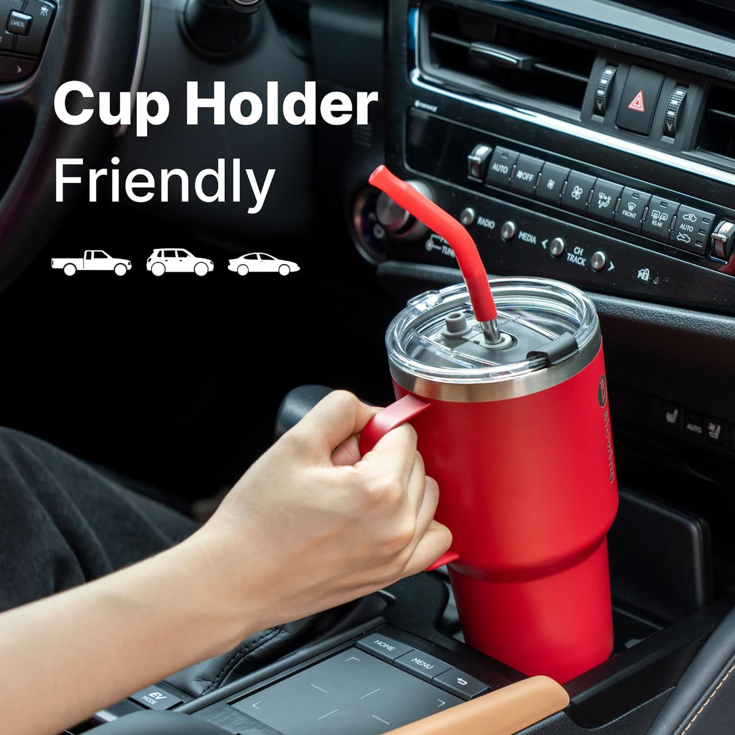 30 oz Insulated Tumbler Cups with Handle and Straw-Stainless Steel Travel Coffee Mug Tumbler