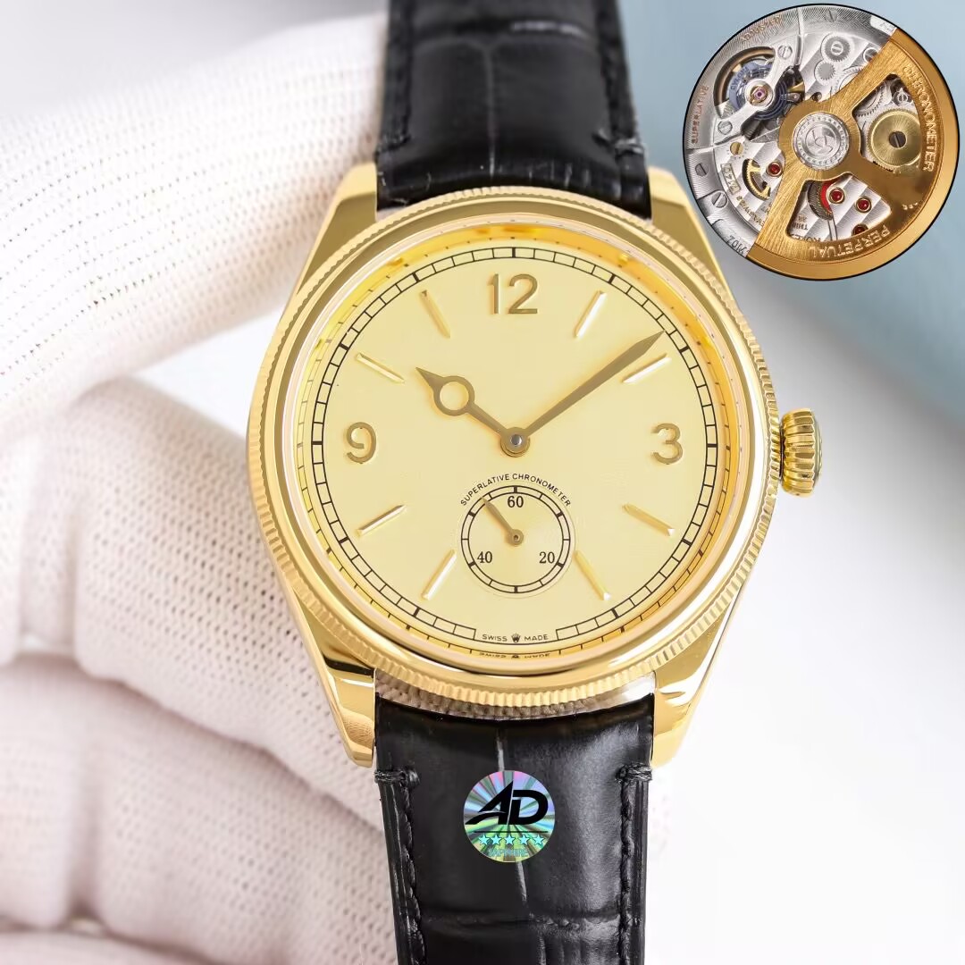 Perpetual series 1908 ultra thin 90g counterweight version two tone semi business 39mm Cal.7140 power 72hours self winding movement automatic watches