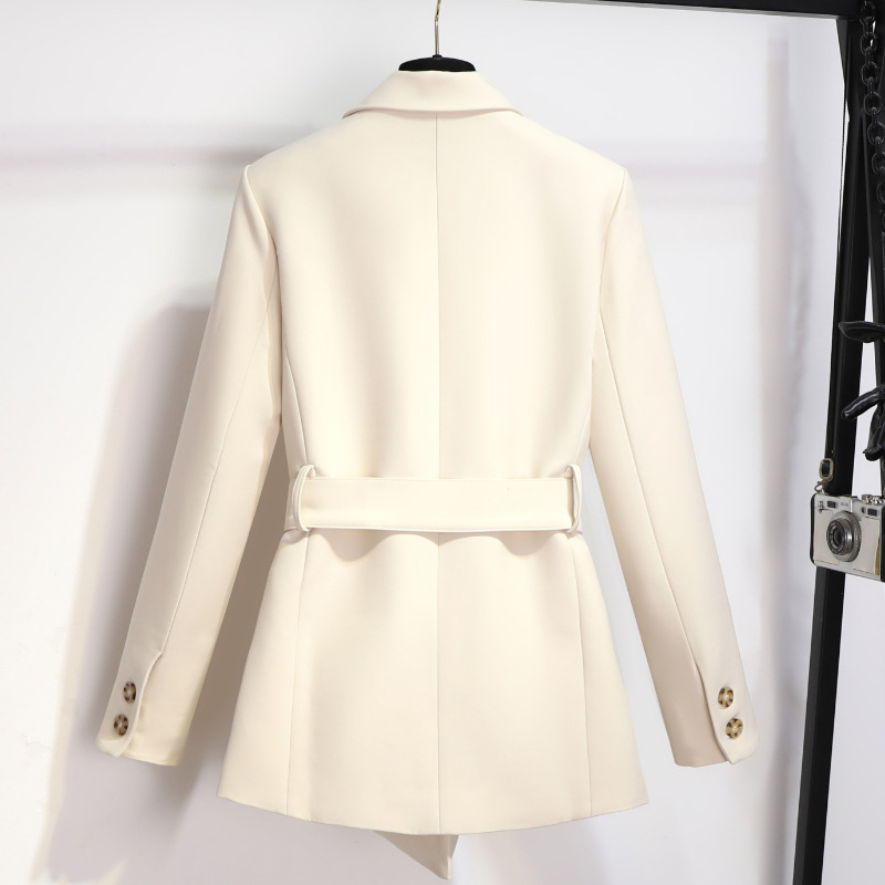 T327Casual Student-Friendly Women's Jackets with Belt Accent Trendy Retro Design