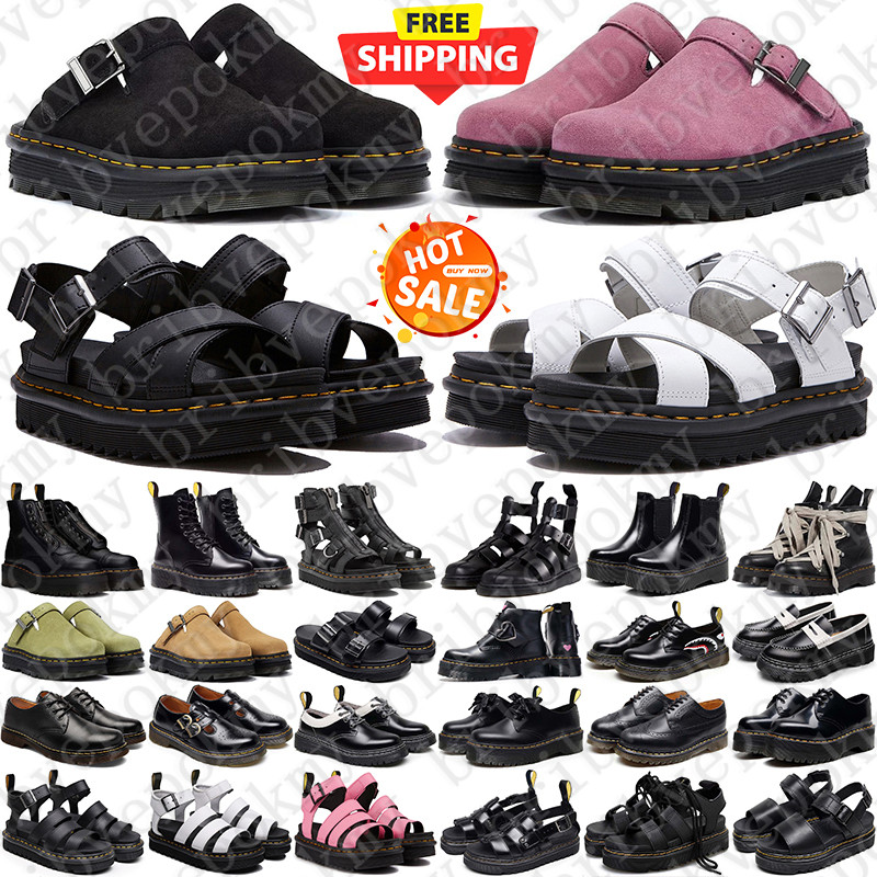Free Shipping Designer drs doc martins martene sandals heels Shoes slides clogs marteen martine sandal slippers sliders mens womens sandale pantoufle top