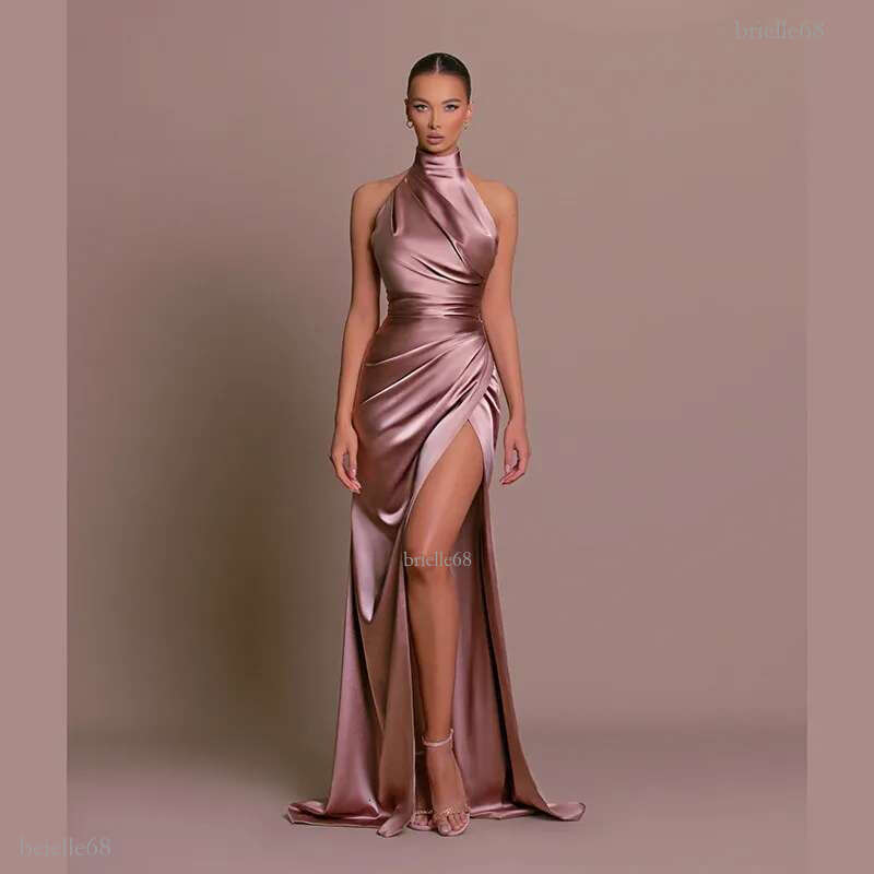Casual Dresses Woman Sexy Satin Swing Neck Dress Fashion Solid Backless Bodycon Maxi 2023 Elegant Ladies Party Club Wrap Hips Vestidos