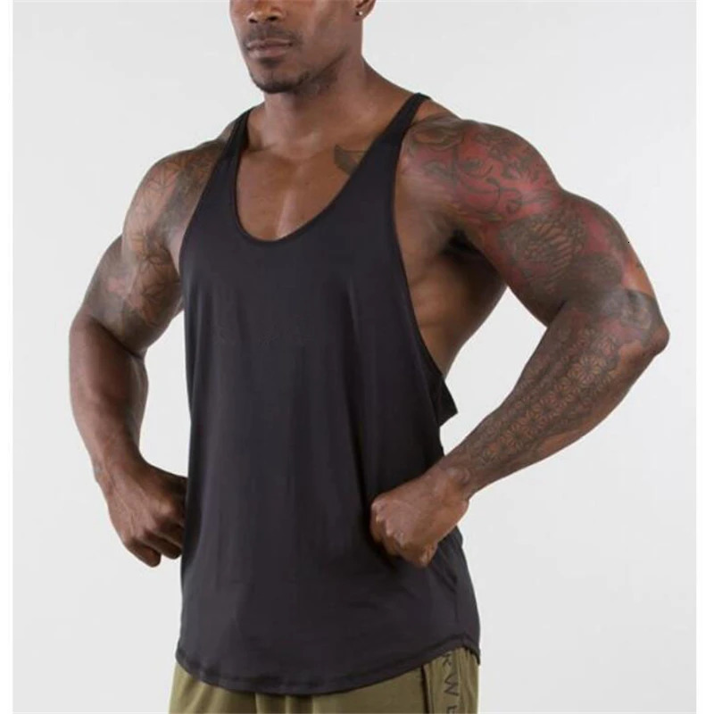 Muscleguys Gyms Singlets Mens Blank Tank Tops 100% Cotton Sleeveless ShirtBodybuilding Vest and Fitness Stringer Casual Clothes 250328