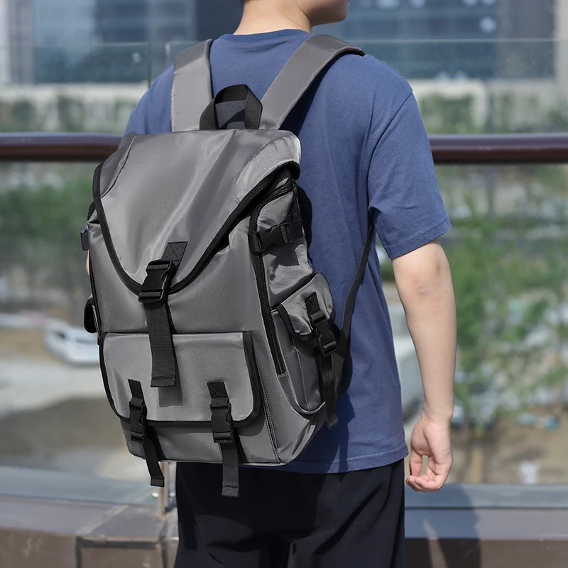 Men Nylon Waterproof Casual Laptop Backpack for Daily Use and Outdoor Large Capacity Multi - pocket Rucksack 250324
