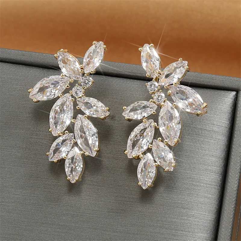 ZAKOL Luxury Marquis Zircon Bridal Earrings Suitable for Women White Shining Crystal Elegant Wedding Party JewelryXJ250327
