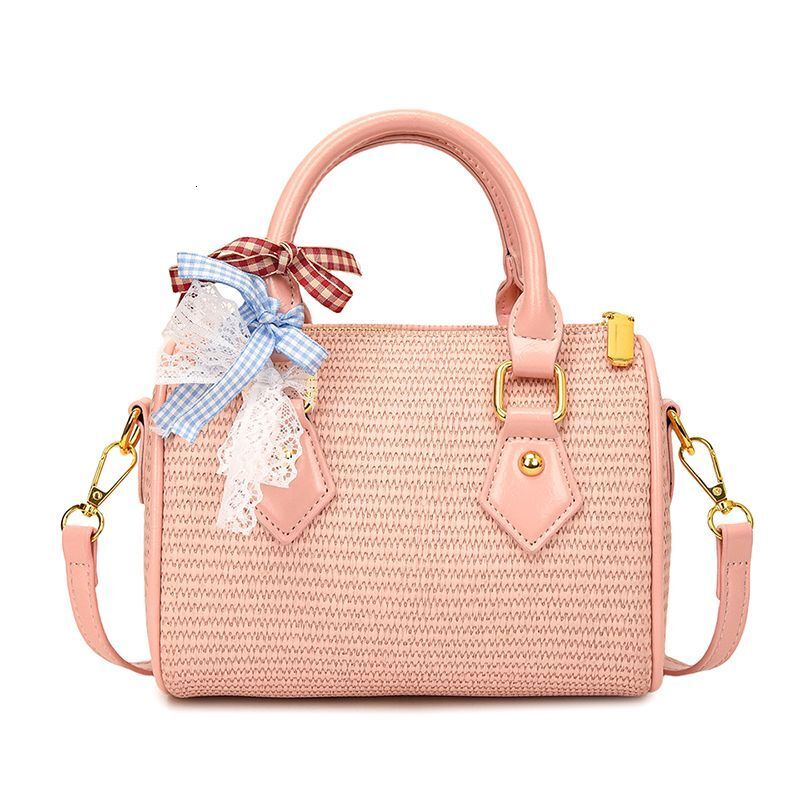 2025 Summer New Women's Super Hot Straw Weaving Exquisite Multi functional Designer Fashion Outdoor Handheld Boston Bag
