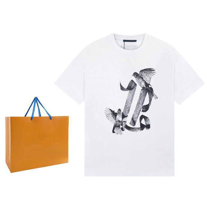 2023SS man high street T shirt cotton short-sleeved fashion men and women short T-shirt couple models men and women cotton crewneck printed short sleeve 44g766