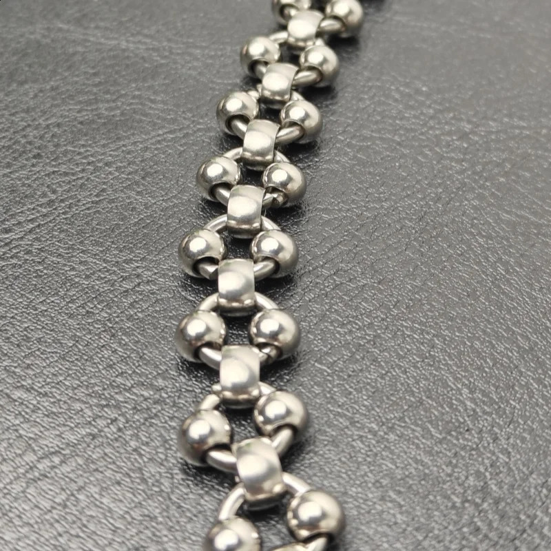 Copper Hook Round Beaded Pant Chain Black Punk Style Single Waist Retro Accessory y2k Silver Stainless Steel Keychain 250325