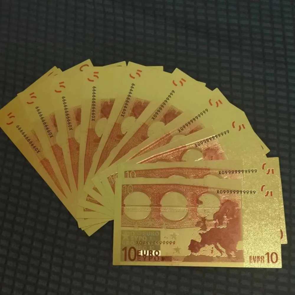 Other Festive Party Supplies 20/50/100 pieces of plastic counterfeit 10 euro banknotes counterfeit currency European bank 10 euro gold coin gift serie