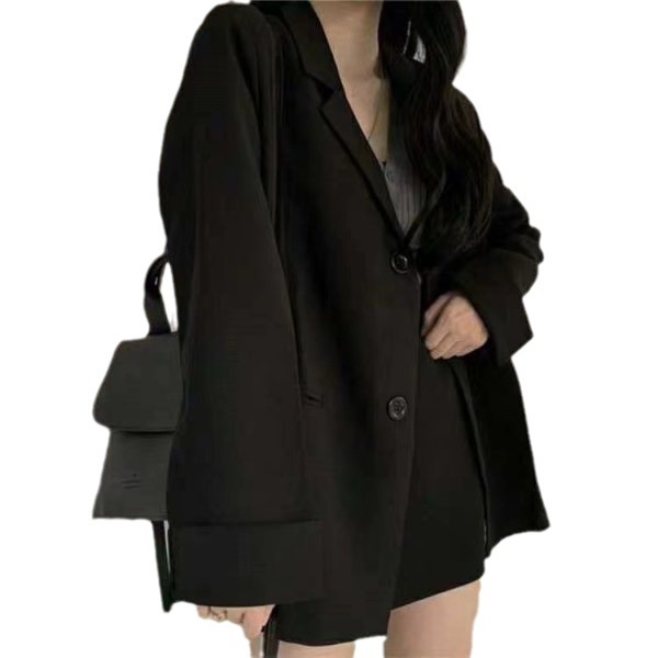 D327Korean Inspired Women's Suit Jacket - Casual and Comfortable Design for Students
