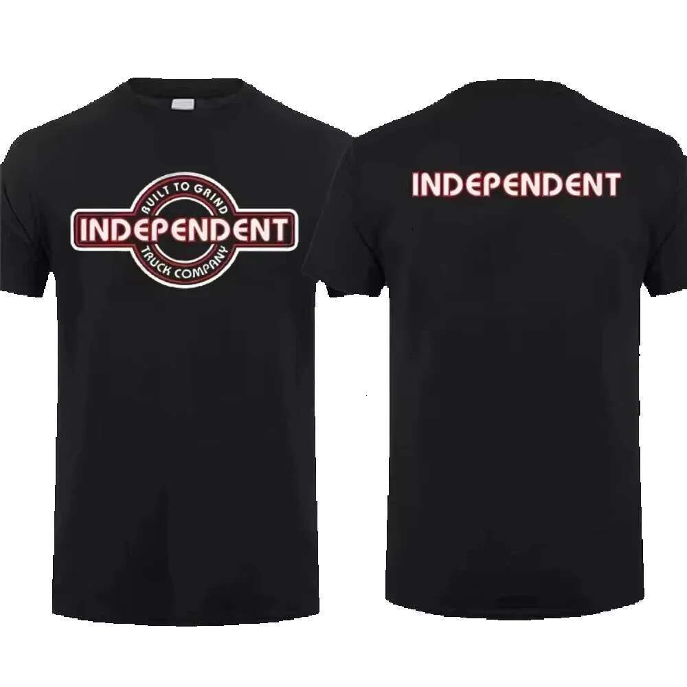 Men's and women's short sleeved cotton neutral independent truck, skateboard, casual fashion, E brand, retro T-shirt, summer