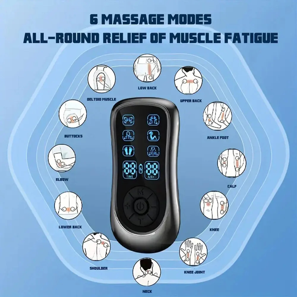EMS Eletric Professional Muscle Stimulation Physio Tens Unit Machines Pulse Impulse Mini Full Body Massager 6 Modes 250321