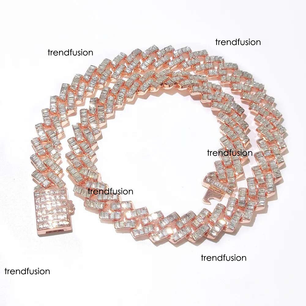 moissanite necklace designer jewelry cuban k Customization Cuban Necklace Full Iced Out Hiphop Chain Pass The Dia Test chain chains for men