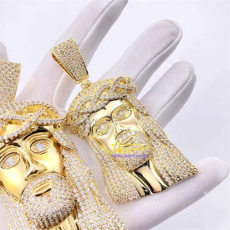 Big XL Size Hip Hop Jewelry Pendant Jesus Face VVS d Color Moissanite Diamond Custom Iced Out Pendants