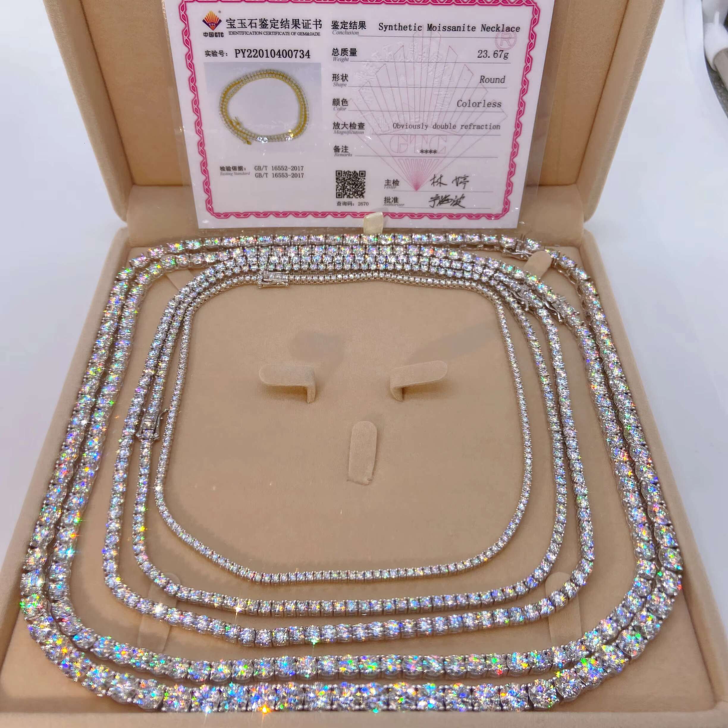 Wholesale Factory Price Iced Out 2mm 3mm 4mm 5mm 6.5mm 925 Sterling Silver Lab Diamond VVS Moissanite Tennis Chain