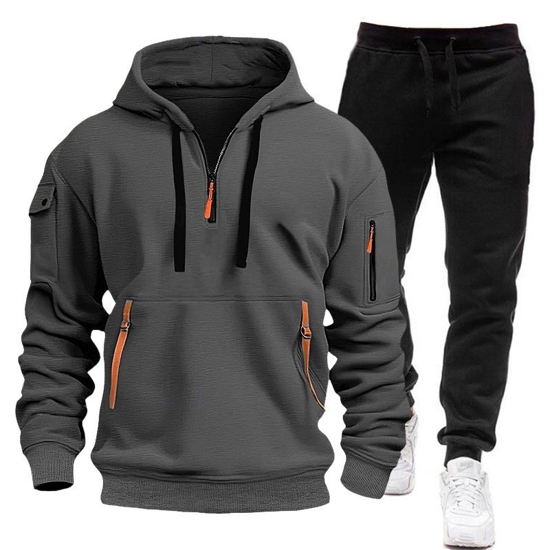 Men's Tracksuits 2025 Fashion Sportswear Plus Pants Sweatshirts Fleece Zipper Two Size Set Hoodie Tracksuit Piece S-3XL
