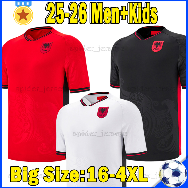 XXXL 4XL 25 26 Albania National Men's Football Team Soccer Jerseys 2025 2026 ASANI UZUNI ASLLANI MUCI N.BAJRAMI LACI RAMADANI Football Shirts Men Uniforms Kids Kits Set
