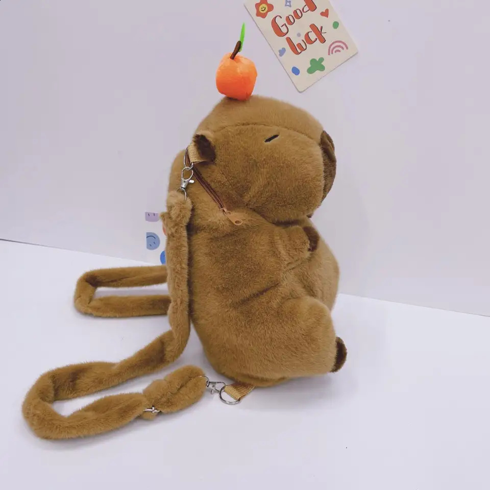 Kawaii Fashion Plushie Doll Capybara Plush Backpack Handbag Childrens Bag Shoulder Bag Mini Knapsack Bags Gifts For Girlfriend 250328