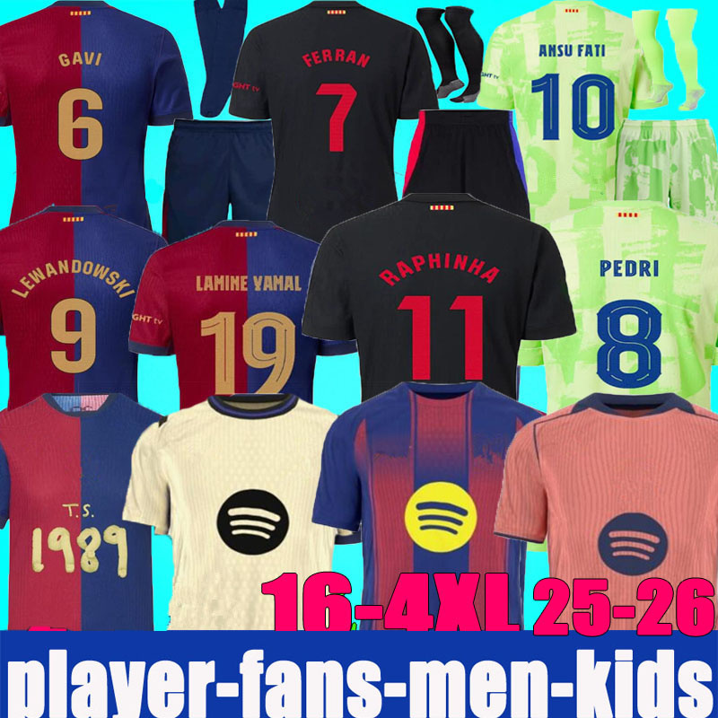 2025 2026 LAMINE YAMAL soccer jerseys camiseta de futbol Special RAPHINHA LEWANDOWSKI FERRAN 24 25 26 PEDRI ANSU FATI GAVI ERIC KOUNDE men kids kits football shirts