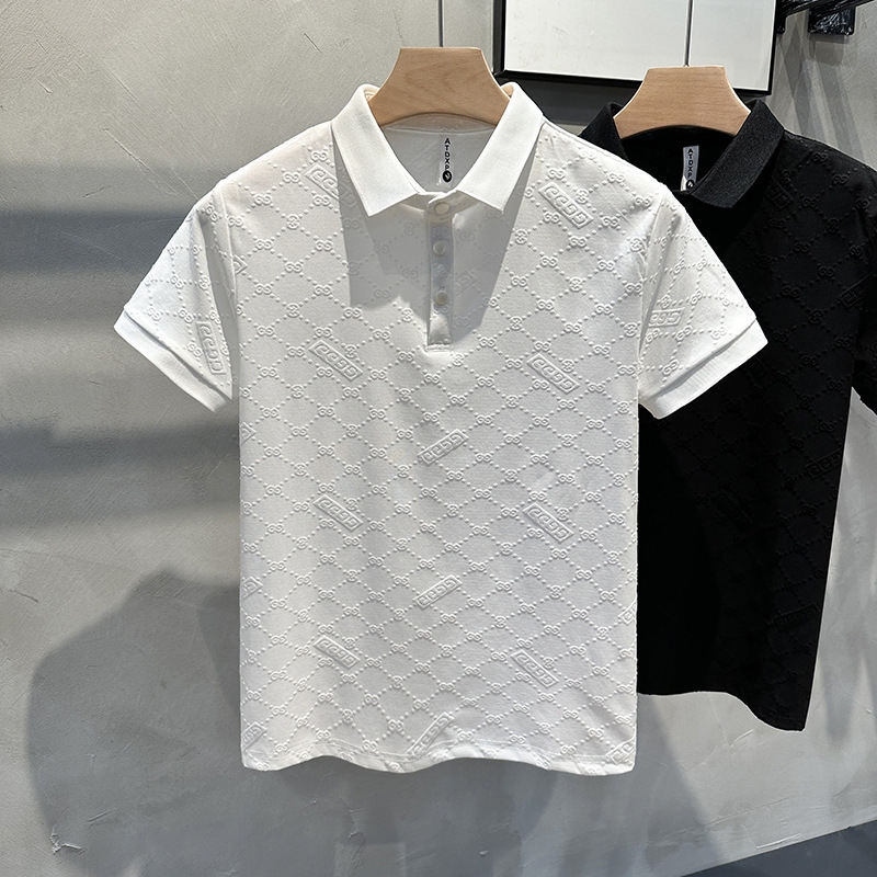 Summer New Polo Shirt High Quality 2025 Mens Short Sleeve Breathable Top Business Casual Sweat-absorbing Polo-shirt for Men
