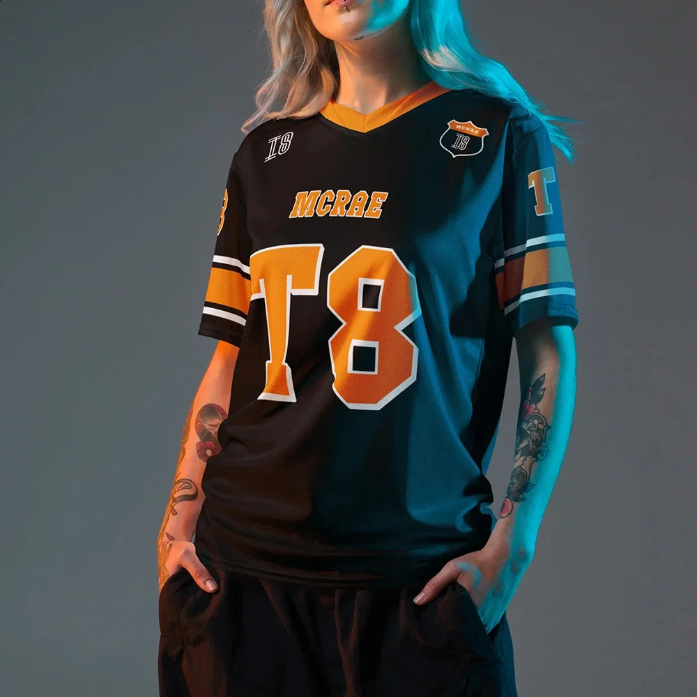 Tate McRae Jersey SpringSummer Mens and Womens Sportswear T8 Football Shirt Vneck Tshirt y2k Clothing 250327