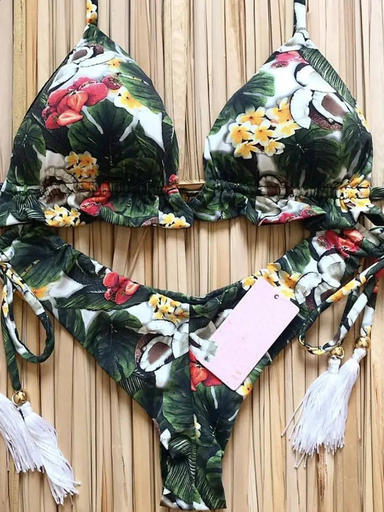 RUOTONGSEPT sexy printed bikini set womens swimsuit bandage twopiece Brazil Biqu nis beach wear item w250327