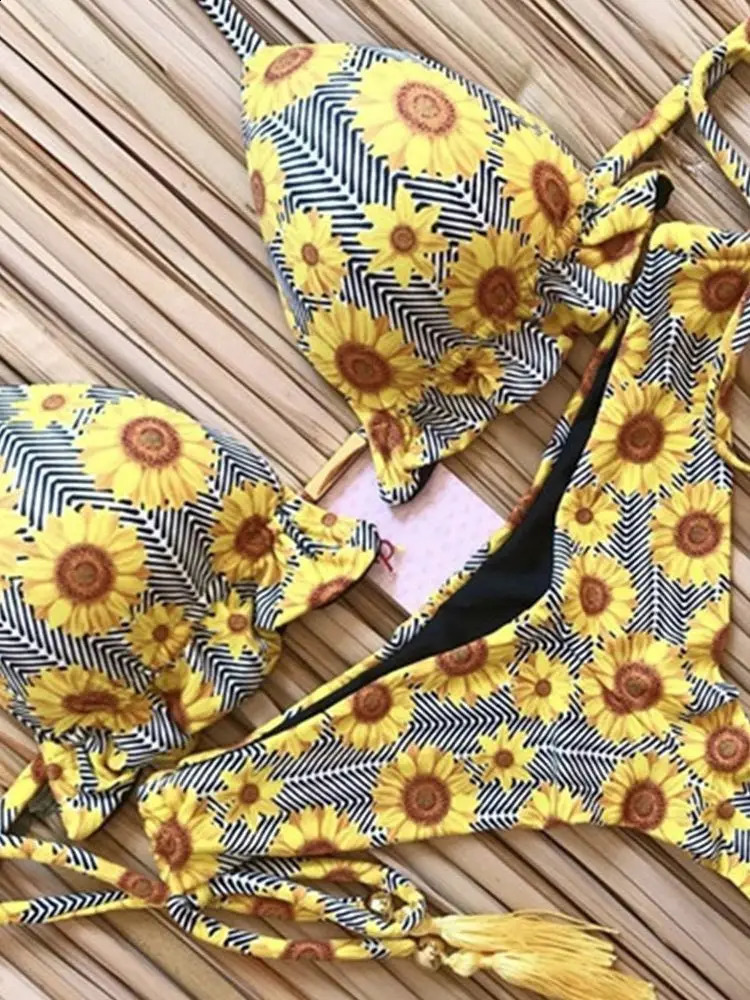 RUOTONGSEPT sexy printed bikini set womens swimsuit bandage twopiece Brazil Biqu nis beach wear item w250327