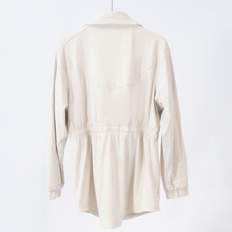 Yoga Clothing Spring Autumn Style High Neck Women Sports With Loose Collar And Waist Cinching Jacket