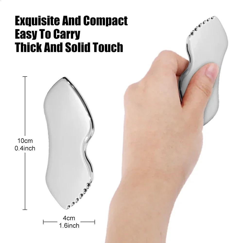 Gua Sha Plate Facial Massager Stainless Steel Body Massager Facial Massager Facial Scraper Plate Spa Guasha Neck and Back Massager 250324