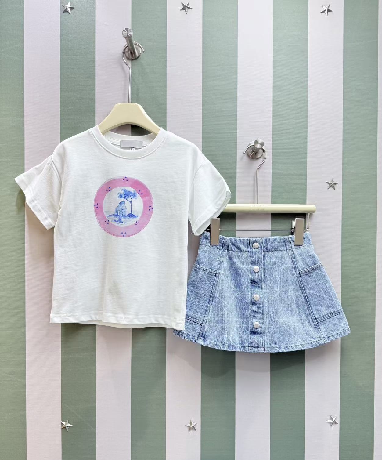new style summer Designer Kids Clothing Sets T-Shirt Pants Set Brand printing Short sleeve Children 2 Piece cotton baby girl Fashion Girls'
