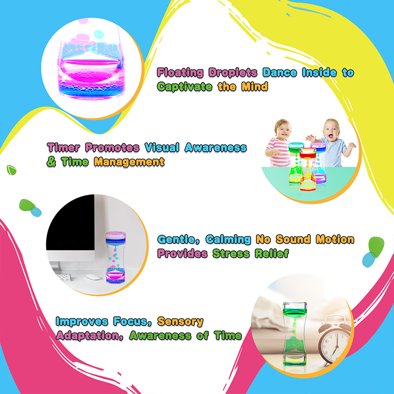 Calming Toys for Kids and Adults - Liquid Hourglass for - Handheld Oil Timer - Sensory Toys If you need mixed styles, please contact customer service