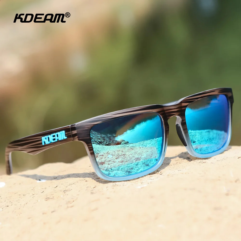 KDEAM Square Mens Polarized Sunglasses Outdoors Lifestyle Coating Sun Glasses Matching Colors With Box 250328