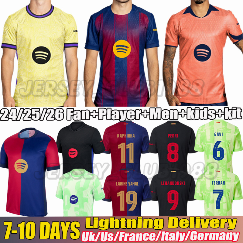 24/25/26 #19 LAMINE YAMAL jersey PEDRI GAVI Soccer Jerseys LEWANDOWSKI R.Araujo F. DE JONG RAPHINHA KOUNDE jersey fens Player 2024 football shirt men kit kids equipments