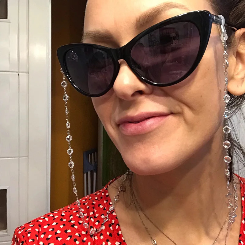 Colorful Crystal Beads Eyeglass Holder Fashion Glasses Chain for Women Eye Accessories Eyewear Straps Cord Sunglasses String 250328