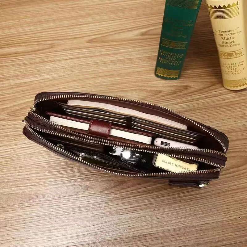 SENOFAN 2025 Clutches Men Lock Envelope Handbag Genuine Leather Alligator Wallet Pouch Male Clutch Business Phone Bag