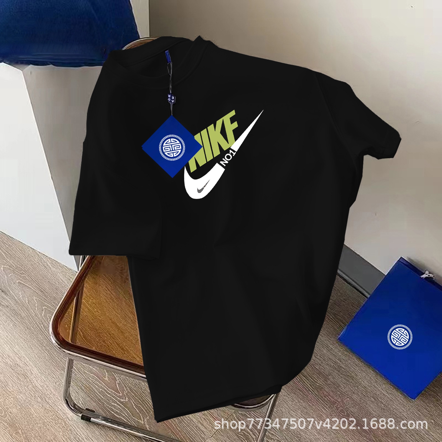 Free shipping short sleeve T-shirt Men's summer new 2025 loose half sleeve T-shirt fashion design sense niche crew-neck top