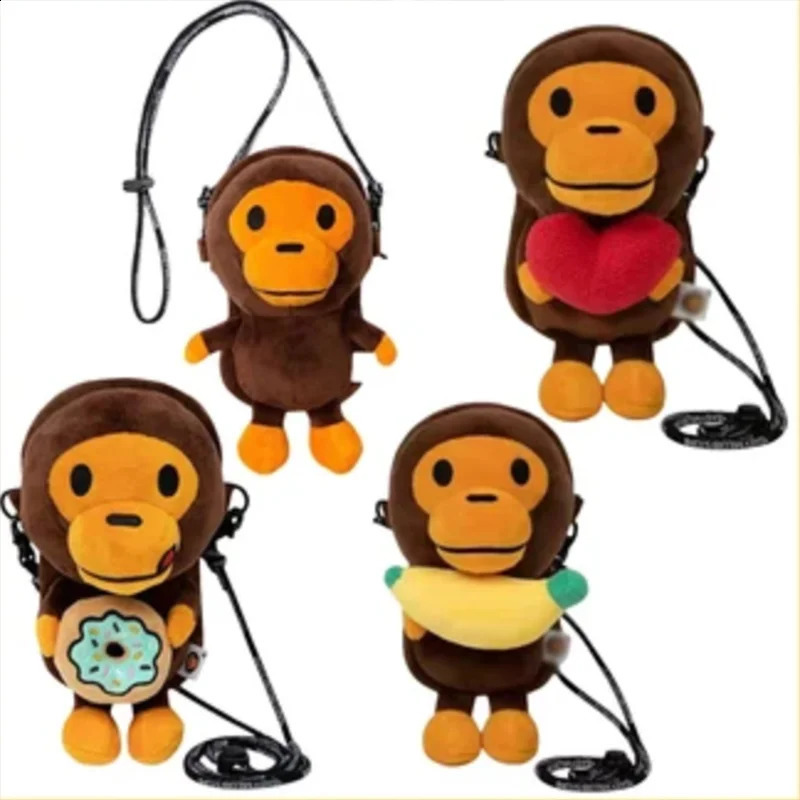 Monkey Mobile Phone Bag Milomonkey Phone Bag Shoulder Bag Monkey Holding Bananas Monkey Holding Bananas Kawayi plush doll gifts 250328