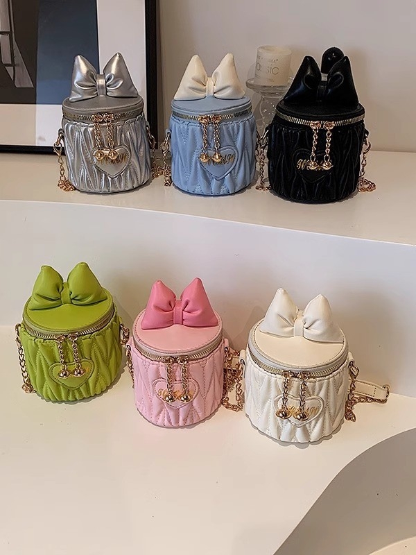 Girls' bag new bow bucket bag cute crossbody bag for children
