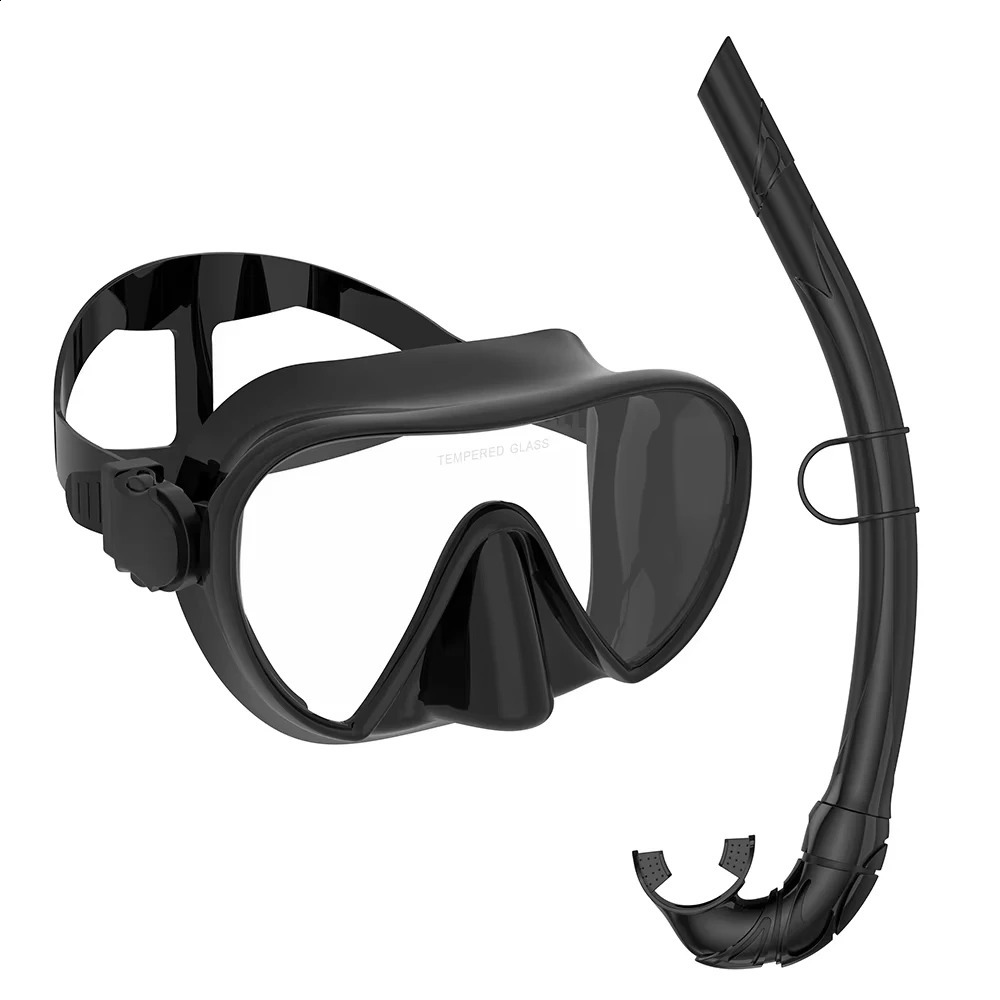 Frameless Diving Mask Wet Snorkel Set Low Internal Volume Pure Soft Silicone Swimming Training Diving Glasses Adjustable 250324