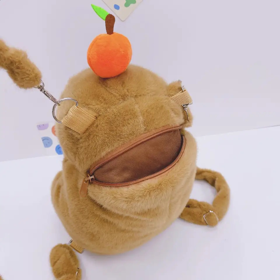 Kawaii Fashion Plushie Doll Capybara Plush Backpack Handbag Childrens Bag Shoulder Bag Mini Knapsack Bags Gifts For Girlfriend 250328