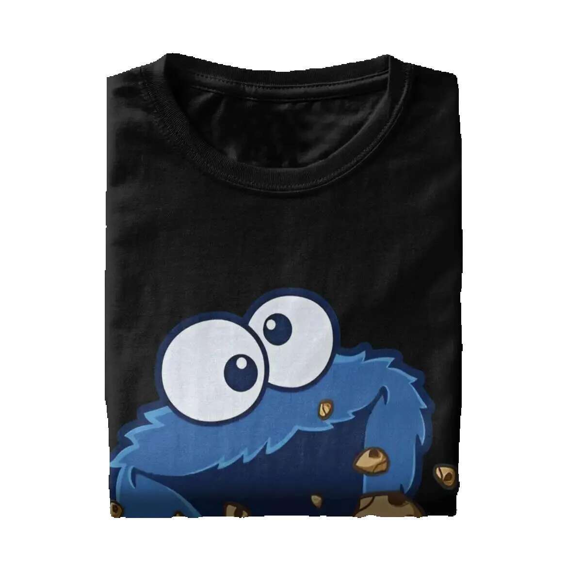 Sesame Street Biscuit Monster Men's Cotton Fun Round Neck Cartoon 80s TV Series Short Sleeve T-shirt Clothing