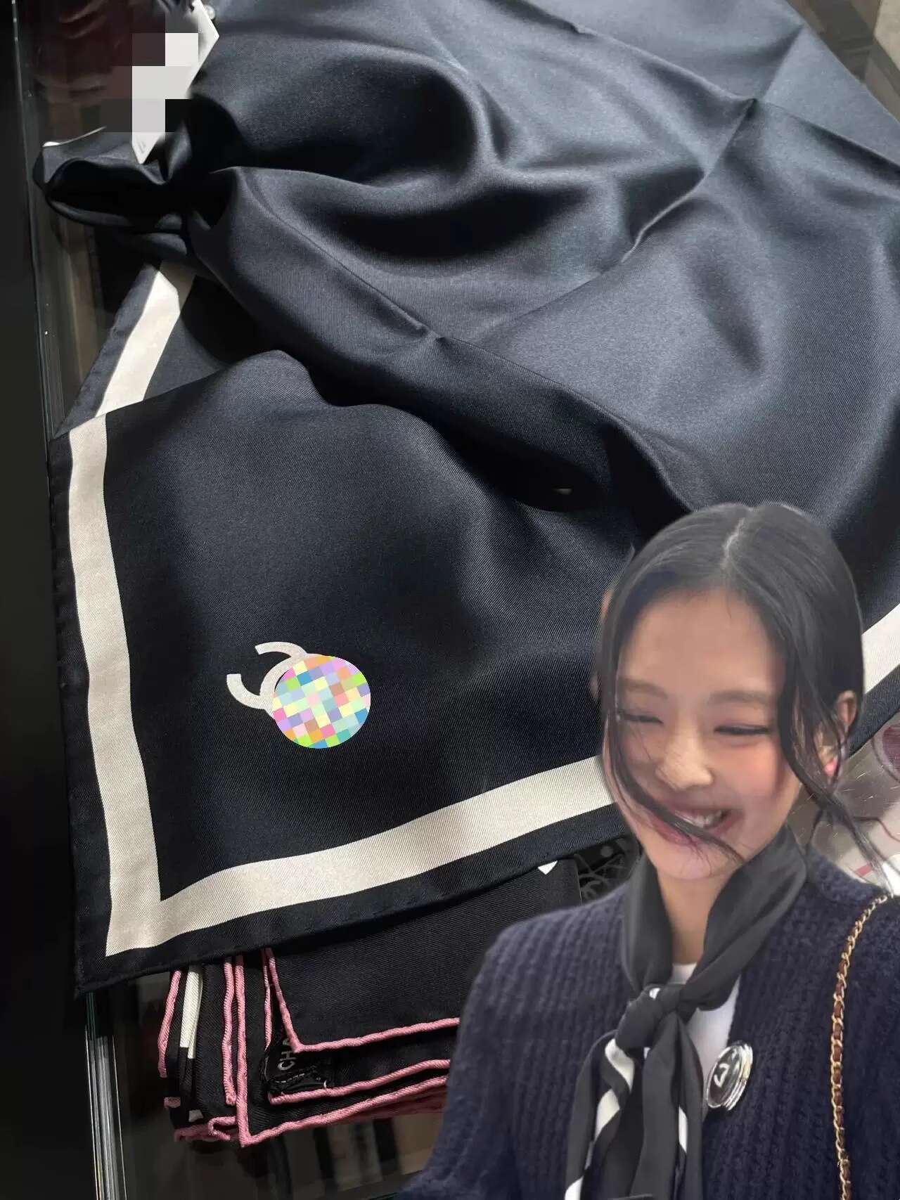 90*90cm designer silk scarf 25ss black and white striped ladies 18mm 100% mulberry silk scarf